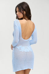 Le Jardin Crochet Mini Dress - Blue Jay Frankies Bikinis Online