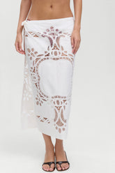 Monaco Cotton Sarong - Optic White Frankies Bikinis Discount
