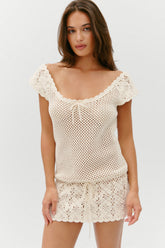 Moss Crochet Mini Dress - Sand Dollar Frankies Bikinis Outlet