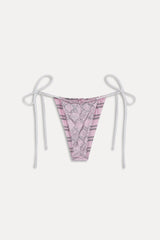 Tia Reversible Satin Bikini Bottom - Pink Stripe Frankies Bikinis Sale