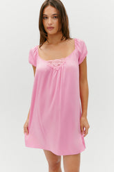 Bo Silk Babydoll Dress - Sunset Pink Frankies Bikinis For Sale