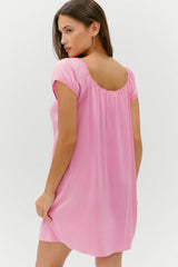 Bo Silk Babydoll Dress - Sunset Pink Frankies Bikinis For Sale