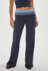 Shore Low Rise Knit Pants - Stone Stripe Frankies Bikinis Sale