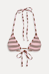 Nick Mesh Striped Bikini Top - Strawberry Chocolate Frankies Bikinis Online Shop