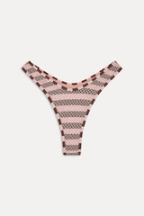 Full Moon Striped Bikini Bottom - Strawberry Chocolate Frankies Bikinis For Sale
