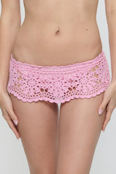 Shelly Crochet Shine Swim Skirt - Blush Frankies Bikinis Online