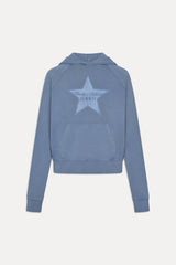 x JENNIE Jane Cropped Terry Hoodie - Jennie Blue Frankies Bikinis Online