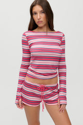 x JENNIE Sophie Long Sleeve Top - Sunset Stripe Frankies Bikinis Online Shop