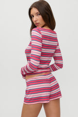 x JENNIE Sophie Long Sleeve Top - Sunset Stripe Frankies Bikinis Online Shop