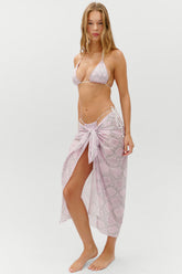 Alessia Cotton Sarong - Pink Python Frankies Bikinis Outlet