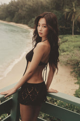 x JENNIE Gabriella Crochet Coverup - Black Frankies Bikinis Online Shop