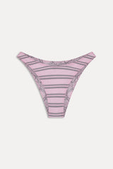 Dove Reversible Satin Bikini Bottom - Pink Stripe Frankies Bikinis Sale