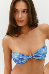 Gigi Satin Bandeau Bikini Top - Cosmic Bloom Frankies Bikinis For Sale