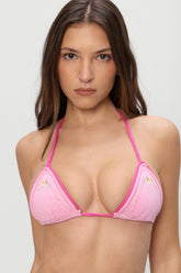 Tide Knit Triangle Bikini Top - Strawberry Lemonade Frankies Bikinis For Sale