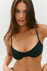 Ireland Ribbed Underwire Top - Black Frankies Bikinis Outlet