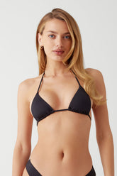 Nick String Triangle Bikini Top - Black Frankies Bikinis Sale