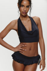 Gianna Halter Bikini Top - Black Frankies Bikinis Discount