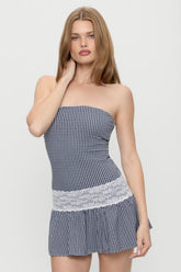 Mirage Gingham Mini Dress - Midnight Wishes Frankies Bikinis For Sale