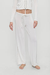 Ela Low Rise Knit Pants - Coconut Cream Frankies Bikinis Sale