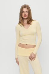 Sloane Knit Hoodie - Buttercream Frankies Bikinis Outlet
