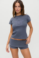 x JENNIE Eva Cotton Tee - Comet Frankies Bikinis Outlet