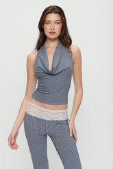 Jay Gingham Halter Top - Midnight Wishes Frankies Bikinis For Sale