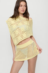 Adaline Crochet Mini Skirt - Whipped Butter Frankies Bikinis Online Shop