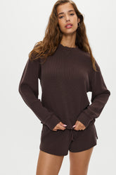 Noah Thermal Long Sleeve Shirt - Walnut Frankies Bikinis Outlet