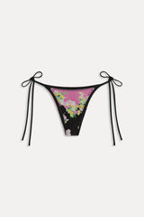 Mackenzie Cheeky String Bikini Bottom - Midnight Blossom Frankies Bikinis Online Shop