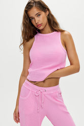 Emma Thermal Tank Top - Blush Frankies Bikinis Sale