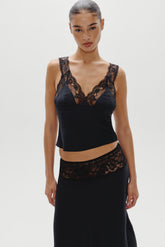 Harper Satin Top - Black Frankies Bikinis Online Shop