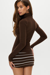 Marialla Knit Mini Skort - Amber Stripe Frankies Bikinis Discount