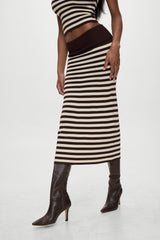 x BELLA HADID Tucker Knit Midi Skirt - Cowboy Stripe Frankies Bikinis Online Shop