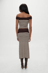 x BELLA HADID Tucker Knit Midi Skirt - Cowboy Stripe Frankies Bikinis Online Shop