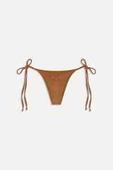 x BELLA HADID Mackenzie Suede String Bikini Bottom - Sunkissed Suede Frankies Bikinis Sale