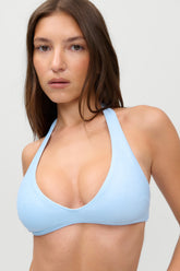 x JENNIE Malia Terry Bikini Top - Ocean Dip Frankies Bikinis Outlet