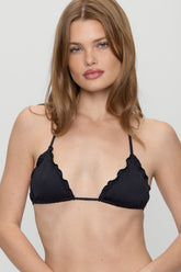 Tidal Skimpy Halter Bikini Top - Black Frankies Bikinis Discount