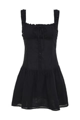 Christa Ruffle Mini Dress - Black Frankies Bikinis Discount