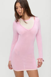Logan Knit Mini Dress - Pink Cloud Frankies Bikinis Discount