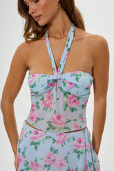 Maribel Floral Halter Top - Watercolor Frankies Bikinis Sale