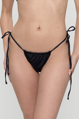 Tidal Micro String Bikini Bottom - Black Frankies Bikinis Sale