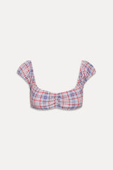 Charlotte Bikini Top - Americana Plaid Frankies Bikinis Online