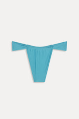 Beckett Satin Micro Bikini Bottom - Cyan Shine Frankies Bikinis Sale
