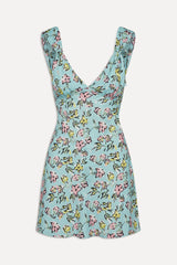 Emilia Satin Floral Mini Dress - Pastel Peony Frankies Bikinis Online Shop