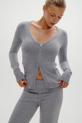 Sienna Zip Up Knit Sweater - Cloud Cover Frankies Bikinis For Sale