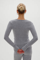 Sienna Zip Up Knit Sweater - Cloud Cover Frankies Bikinis For Sale