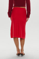 Magnolia Knit Midi Skirt - Cranberry Frankies Bikinis For Sale