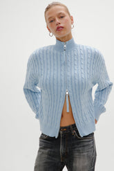 Bea Cable Knit Zip Up Sweater - Daydream Frankies Bikinis Outlet
