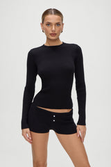 Riley Knit Sweater - Black Frankies Bikinis Discount