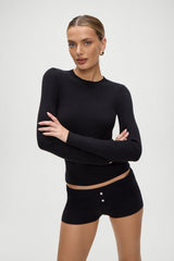 Riley Knit Sweater - Black Frankies Bikinis Discount